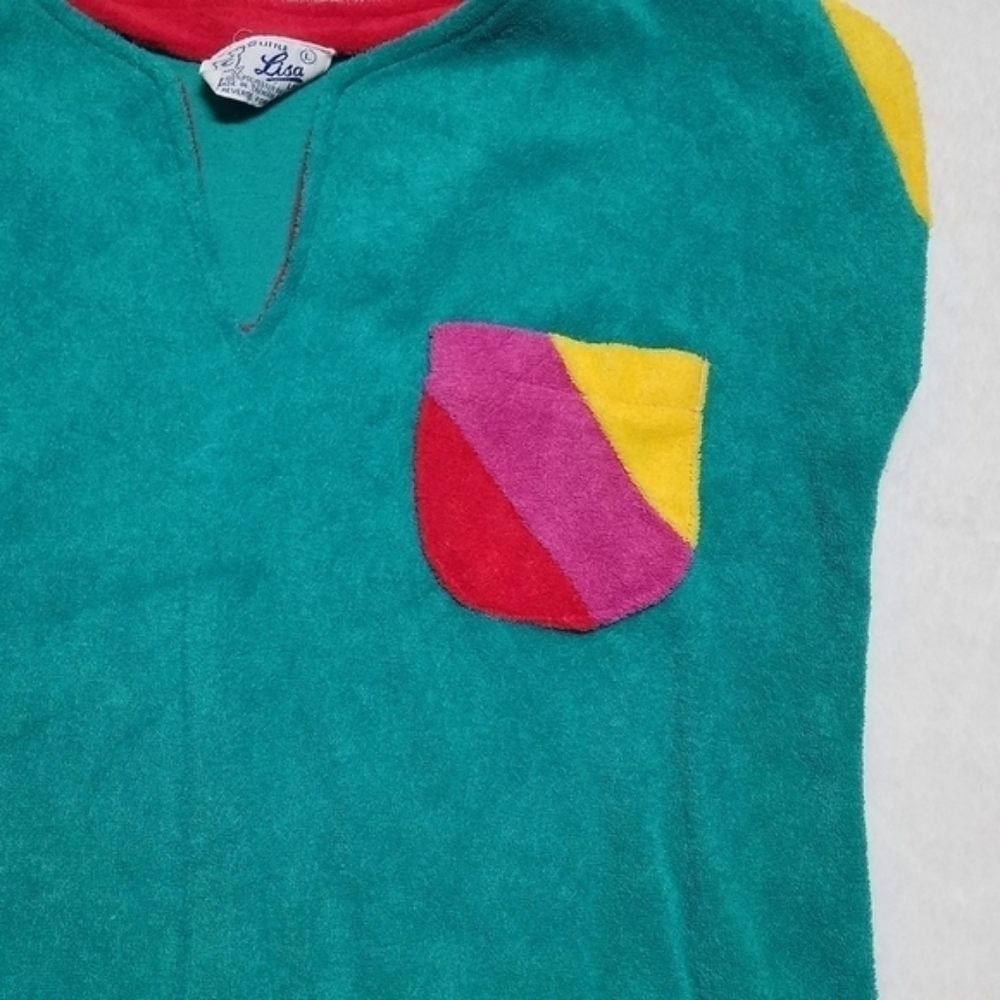 1970s Rare Vintage Little Lisa Terry Cloth Cap Sleeve Top High Rise Shorts Set S - Picture 9 of 14